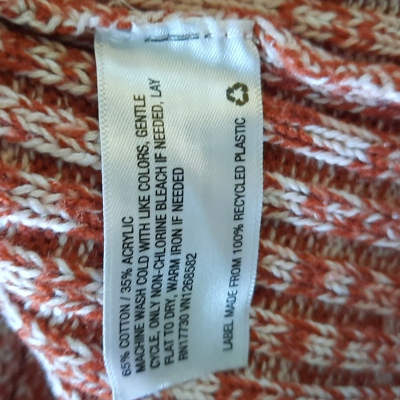 Universal Thread Chunky Knit sweater orange and white small - Picture 5 of 5